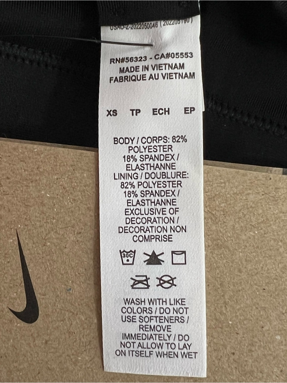 NWT Nike Women's Black Swoosh Racerback Sports Bra Size XS - Picture 5 of 5
